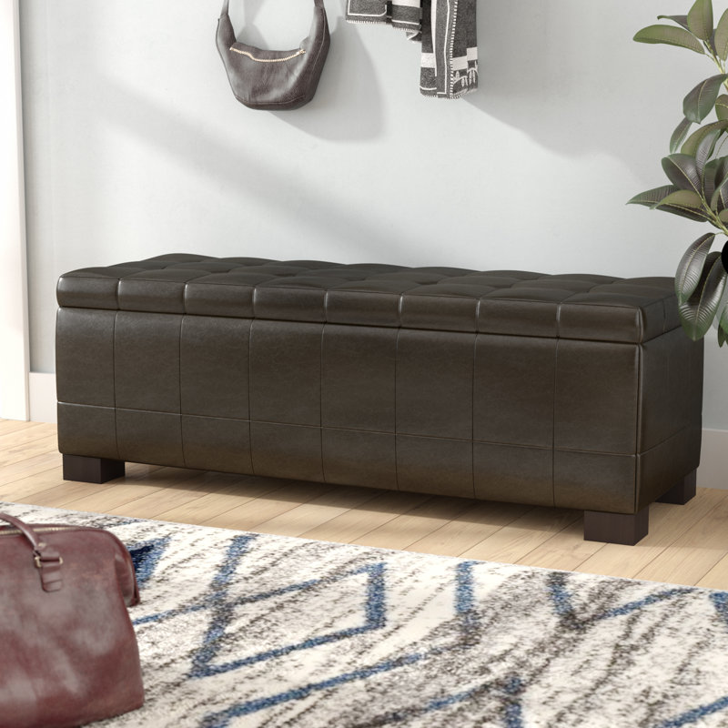 Brayden Studio® Maiden Upholstered Flip top Storage Bench & Reviews